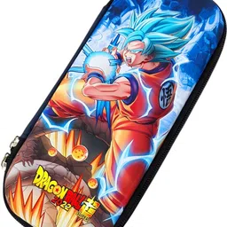 johnnie boy Dragon Ball Super Goku Blue Pencil Case | Anime Zipper Pencil Pouch Art EVA Pencil Box image 1