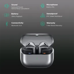 SAMSUNG Galaxy Buds3 TWS Earbuds with Active Noise Cancellation (IP57 Water Resistant, Super Wide Band, Silver) image 2