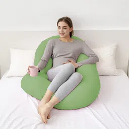 wild mint Ultra Soft C Shaped Microfibre Solid Pregnancy Pillow Pack of 1 image 3