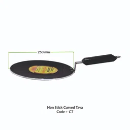 black diamond Cal 9.8 Inch Non- Stick Black Aluminium Tawa image 5