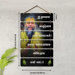 ambika fashion Premium Premanand Ji Maharaj Wall Hanging for Living Room,Bedroom,Spiritual Acrylic 30 inch x 12 inch Painting image 2