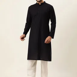 kryptic Men Solid Pure Cotton Straight Kurta-picture-11