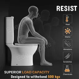 eden Bath Jimmy / P Trap / Heavy Washdown Flush/ 67.5*37*74.5cm/ 26*14*29inch/ EWCs / One Piece Toilet/ Western Commode image 3