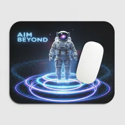PrintFlow Studio Aim Beyond Astronaut Mouse Pad | HD Space Print, Anti-Slip Rubber Base Non Slip Base Mousepad image 2