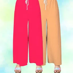 vspcreation Pack of 2 Women Regular Fit Multicolor Lycra Blend Trousers-picture-15