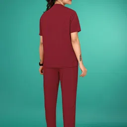 sakarmaa Women Top & Pyjama Set Maroon Solid image 2