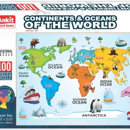 ankit toys & games Educational Puzzle Continents & Oceans of The World image 1