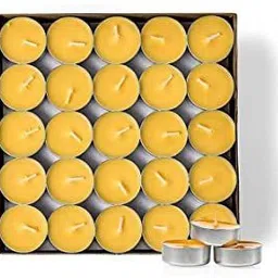 the vanira nest Unscented Tea light candles (Yellow, Pack of 50) Candle image 1