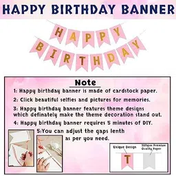 aniloons Florid Birthday Decoration Kit for Girls - Burgundy White & Pink Pastel image 3