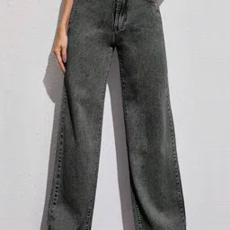 pinklit lifestyle Women Relaxed Fit High Rise Grey Jeans image 1