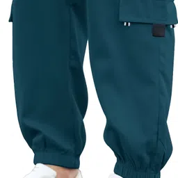jump cuts Men Solid Blue Track Pants image 2