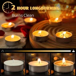 jd Wax Tea Light Candles 50 Diya Pack Candle (White, Pack of 50) Candle image 3