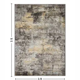 obsessions Grey and Cream Abstract 3x5 Feet Machine Made Carpet image 4
