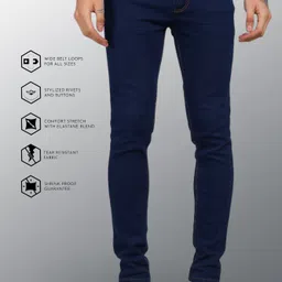 lzard Men Regular Mid Rise Blue Jeans-picture-21