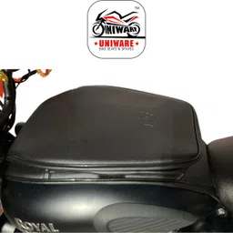 uniware Leather Scratch Proof Unique Plain Tank Cover/Tank Bag Strap Royal Enfield Classic 350, Classic 500, Classic Desert Storm, Electra Bike Tank Cover image 2