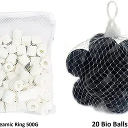 vayinato Ceramic Ring 500G and 20 Bio Balls Filter Media For Fish Tank Undergravel Aquarium Filter-picture-30