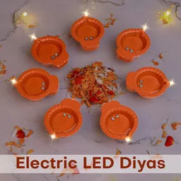 leafblu Water Sensor Reusable Led Diyas for Home Decor,Festivals Decoration Diwali Light Plastic (Pack of 24) Table Diya image 5
