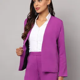 brinns Women Solid Single Breasted Formal Blazer image 3