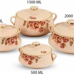 nayasa Pack of 4 Thermoware Casserole Set Pack of 4 Serve Casserole Set image 5