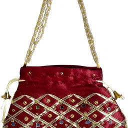 aa international Women Maroon Potli-picture-39