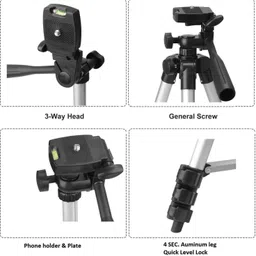 SANNO WORLD Camera 3110 Tripod Stand Mobile Phone Mini Portable Aluminum Tripod with Tripod, Tripod Kit, Tripod Ball Head image 3