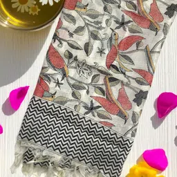 sahinadupatta Art Silk Printed Black Women Dupatta image 1