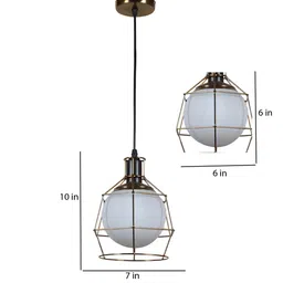 Xytrix Gold Iron Hanging Light | E27 holder | without Bulb | Eliante by Jainsons Lights image 5