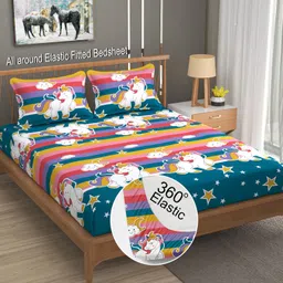 la verne 144 TC Cotton Double Cartoon Fitted (Elastic) Bedsheet-picture-25