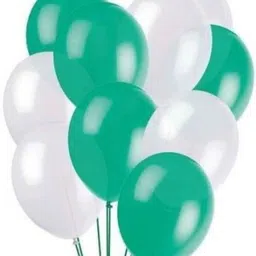 mosclue Solid Hd/Metalic 50 Balloons Green,White For Kids/Adult/Party/Birthday Decoration Balloon image 3