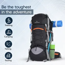Rucksack Travel Backpack for Adventure Camping Trekking Bag with Rain Cover Rucksack - 65 L-image-6