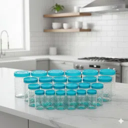 maxtid Plastic Odor-Free Plastic Jar Set – 24 Airtight Pieces Storage Basket-picture-26