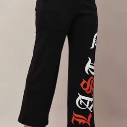 sfula Women Regular Fit, Loose Fit Black Cotton Blend Trousers image 3