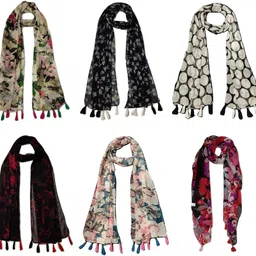 stolevilla Floral Print Chiffon Women Multicolor Scarf, Stole, Fancy Scarf-picture-10