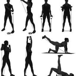 dr pacvu Set3|Single and Plastic Resistance Band, Plastic Gripp Body Stretching,Exerciser Fitness Accessory Kit Kit image 2