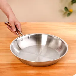 nestasia Heavy Bottom Tri Ply Stainless Steel Fry Pan Fry Pan 26 cm diameter 2 L capacity image 3