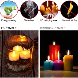 pleasing forest ™ Flickering LED Flameless Tealight Candles Battery-Operated Candle image 3