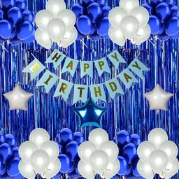 Blue Birthday Decoration items Kit Happy Birthday Decorations For Boys/Husband-image-58
