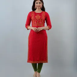 style angel Women Embroidered Viscose Rayon Straight Kurta-picture-25