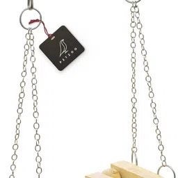 petzoo Natural Wooden Swing Perch Resting Toy for Bird Cage For Parrots Wooden Chew Toy, Training Aid, Perch For Bird image 2