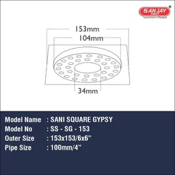 sanjay chilly Floor Stainless Steel Push Down Strainer image 2