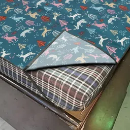 relook industries PVC Double Fitted (Elastic) 120 TC Printed Bedsheet image 3