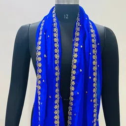 pinaki fashions Georgette Embroidered Pink Women Dupatta image 3