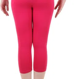 diaz Cotton Lycra plain capri for women,capri for ladies Women White, Pink Capri image 2