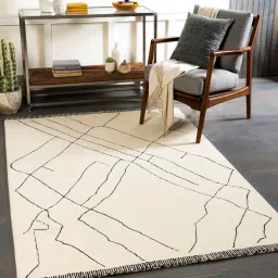 surya living Beige Abstract Wool 5 x 7 Feet Hand tufted Carpet image 1