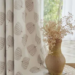 tramb Polyester Abstract 5 ft Light Filtering Eyelet Window Curtain image 3