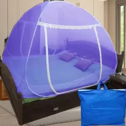 khanjan fashion hub Polyester Infants Washable PURPLE mosquito net cloth machhardani bachchon mosquito net with metal stand ja Mosquito Net image 1