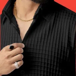 fitoda fashion Men Regular, Super Slim Fit Checkered Ribbed Collar Casual Shirt image 2