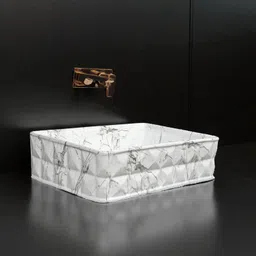 delta Premium Designer Ceramic Diamond Wash Basin(MN06) (19x13x5) Diamond-M06 Table Top Basin image 1