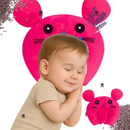 white bubble Mustard Seeds Baby Pillow Pack of 1 Animals Rai Pillow Velvet, Baby Head Shaping Takiya Soft Pillow Infant image 1