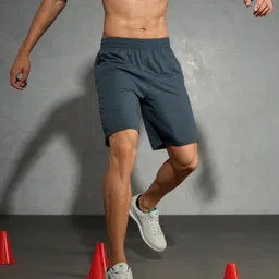 technosport Solid Men Dark Grey Sports Shorts-picture-12